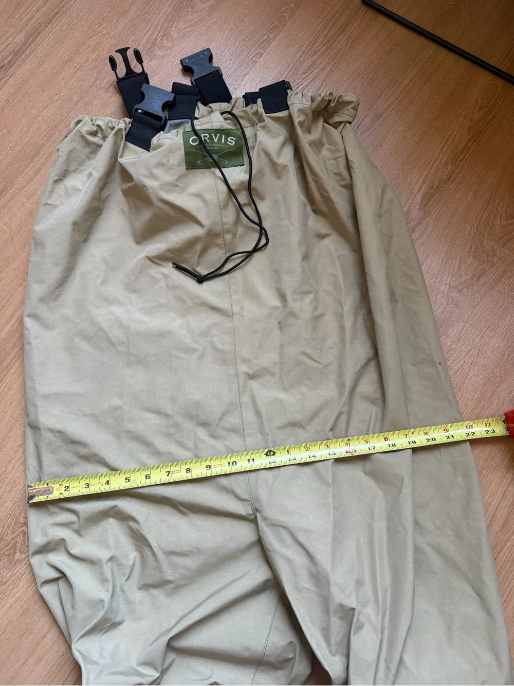 Orvis Tan and Black Chest Waders with Built-In Sock Boots